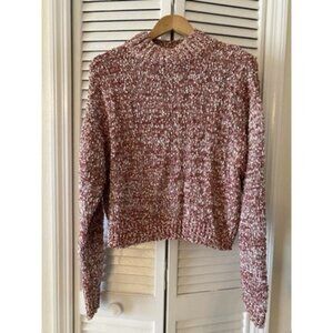 NWT Blush & Bloom Cropped Ribbed Sweater Blush Pink White Size Large